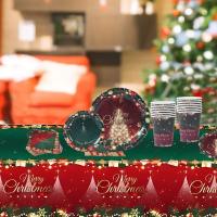 Juego De Juego De Mesa Desechable Para Fiesta De Navidad 2024 Decoración Para Hogar Suministros De Navidad Vaso Y Platos Para Año Nuevo - details 6