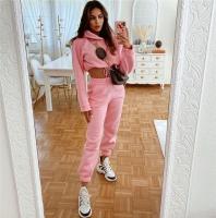 Conjunto Deportivo Invierno Para Mujer - Dos Piezas Sudadera Con Capucha Y Pantalones De Color Sólido Ropa Deportiva Casual - details 6