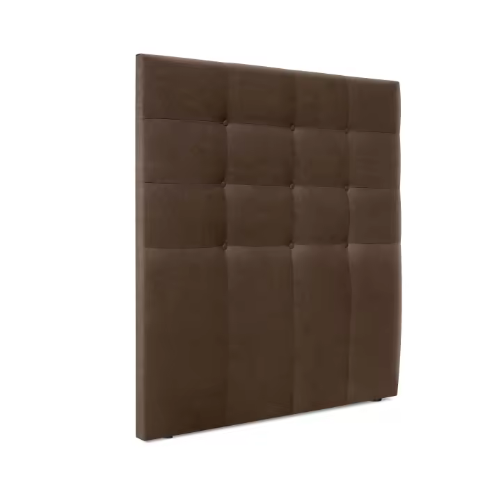 DHOME Cabecero Capitoné hasta el Suelo Cabezal 8cm tapizado ACUALINE Tela y Polipiel para Cama Dormitorio (Marrón Tela) - 1