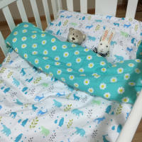 Juego de ropa de cama sin revolver para Bebe, cuna para Niño Pequeño, ropa de Cama para Bebe recién nasido, Funda nórdica de 3 piezas, Funda de almohada,ropa de Cama de dibujos animados para recién nacido, - details 2