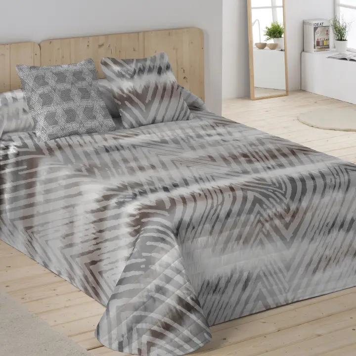 NATURALS - Colcha Bouti Estampada - Tejido 100% Algodón Extra Suave - Relleno 100% Poliéster - Fabricado en España - Modelos Geométricos - Cama 90/135/150/180 cm - 1