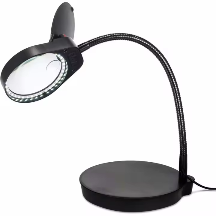 2 En 1 Lámpara De Lupa De Pie 3x 10x Lupa De Lectura Con 38 Piezas Soporte Led Lupa Iluminada Para Luz Diurna Luces Brillantes Artesanía Industria Electrónica (Negro) - 1