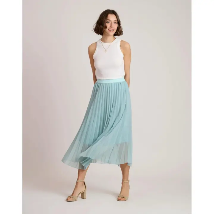 NAF NAF - Falda plisada Color Azul Cielo de NAF NAF - 1