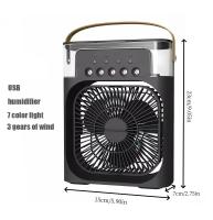 Ventilador Portátil De Enfriamiento Con Luz LED Y Humidificador Tres En Uno Timer De 1 a 3 Horas Para El Hogar 5 Agujeros - details 12