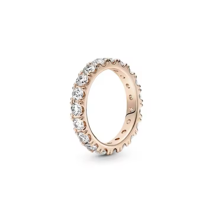 180050C01 - Anillo con recubrimiento de oro rosa de 14k Eternity Brillante 180050C01 PANDORA Silver  Anillo Pandora original - 1