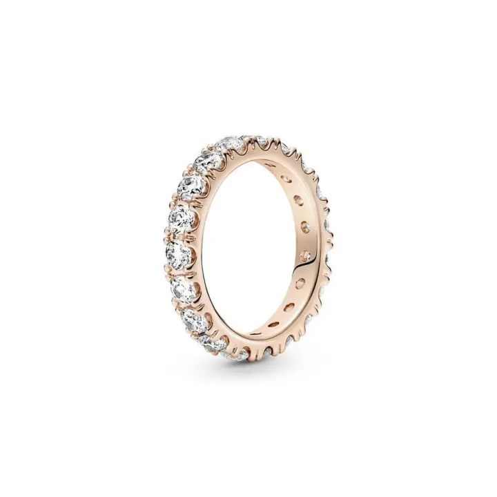 180050C01 - Anillo con recubrimiento de oro rosa de 14k Eternity Brillante 180050C01 PANDORA Silver  Anillo Pandora original - 1