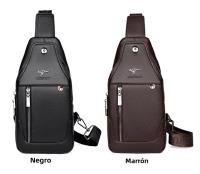 Bolso De Hombro Para Hombre De Cuero Lujo Vintage Bolsa De Pecho Negocios Sujeta En El Hombro Estilo Casual Bolsa De Mochila Unisex - details 5