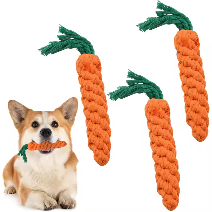 3 PCs Juguetes Masticables para Perros, Interactive Perro, Juguetes para Mascotas Cuerda Trenzada para Pequeños y Medianos Limpieza Dental - 1