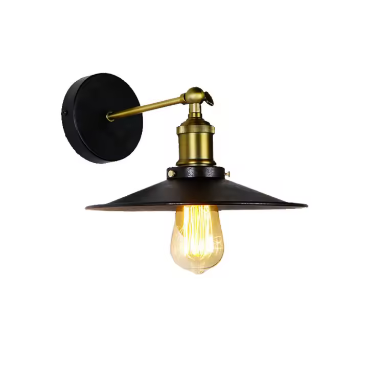 APLIQUE DE PARED METALICO VINTAGE E27 60W COLOR NEGRO Ø28x24,5x26cm EDM - 1