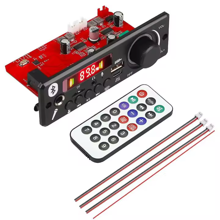 160W amplificador Bluetooth 5,0 MP3 decodificador 12V Coche MP3 reproductor USB FM Tarjeta de conmutación Micrófono Manos libres control - 1