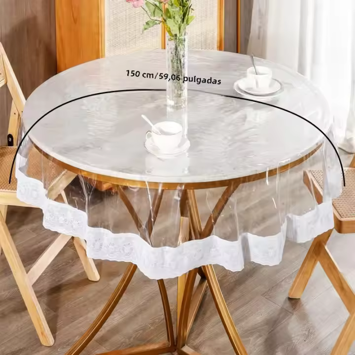 Mantel De PVC Transparente Y Liso Impermeable Y Resistente Al Aceite Para Cocina Y Comedor Decorativo Y Protector De La Mesa - 1