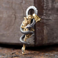 Collar De Hombre Con Colgante De Flor Y Serpiente En Acero Inoxidable 316L Joyería Punk Biker Para Adolescentes Regalo Para Parejas - details 6
