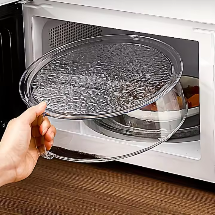 1Guardia Contra Salpicaduras Multifuncional Para Microondas Resistente Al Calor Hasta 200°C Cubierta De Alimentos Plástica Diseño Pila Empilable - 1