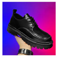Zapatos De Cuero Para Hombre Estilo Británico Verano/Otoño Con Cordones Casual Plataforma Antideslizante Punta Redonda Zapatillas Hombre - details 0