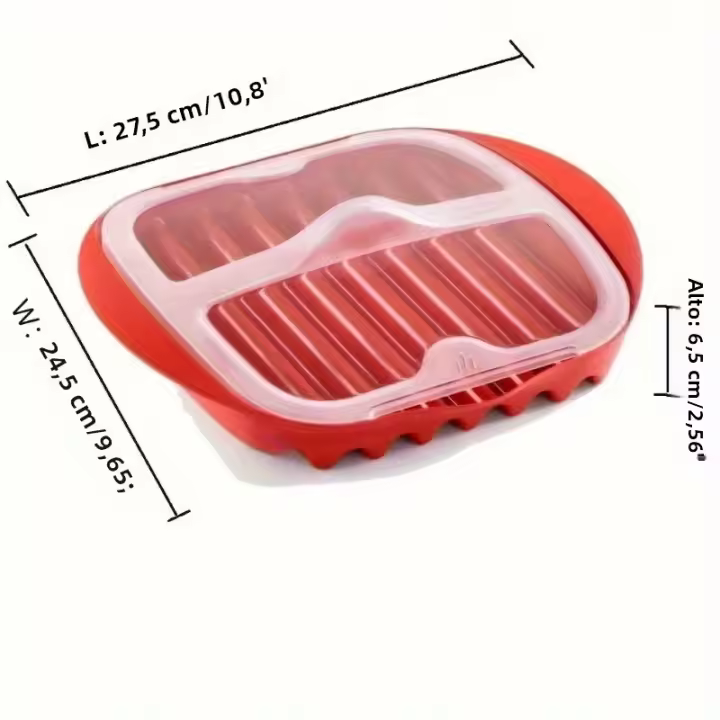 Plato De Cocina Para Microondas De Lata De Cerdo Con Compartimento De Salsa Material Alimenticio Para BBQ Al Aire Libre - 1