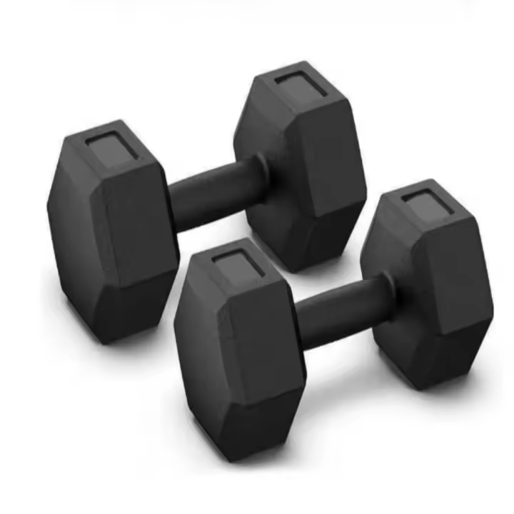 Juego de 2 mancuernas hexagonales con revestimiento de vinilo, de 2,5 a 10 kg, para culturismo y fitness, para hombres en el gimnasio en casa. - 1