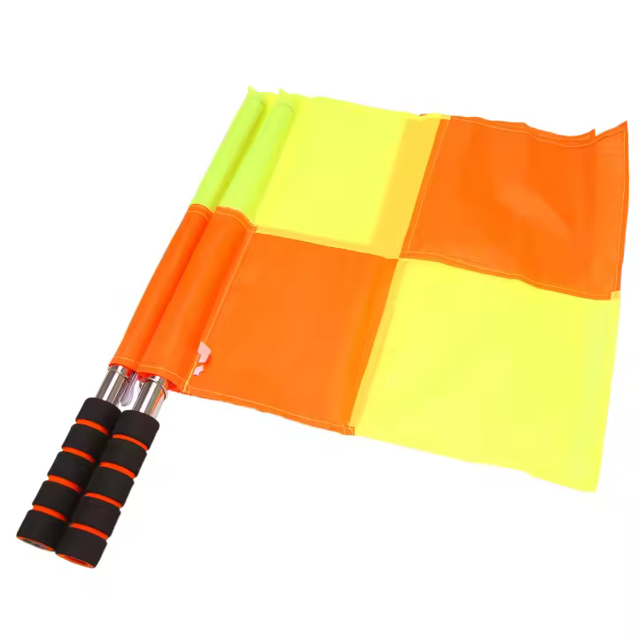 Banderas de árbitro de fútbol con bolsa de transporte, equipo de árbitro, Juez de Linesman, Sideline Fair Play, deportes de partido - 1