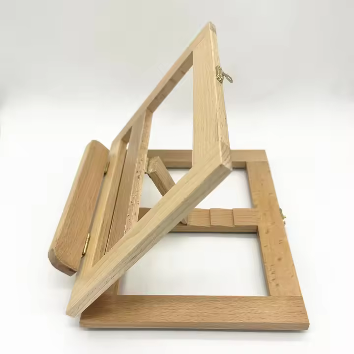 MEJORADA Caballete Atril de Escritorio Maletín de Madera, Soporte Ajustable para Libros y Tablet (Natural, 28 x 19cm) - 1