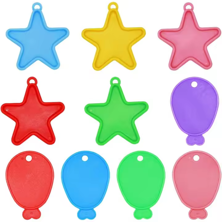 Amexo Poids pour Ballons en Hélium, 20 Pièces Poids de Ballons Colorés Forme d'Étoile et Ballon, Poids de Ballon en Plastique Décoration de Ballons pour Mariage Anniversaire Fête - 1