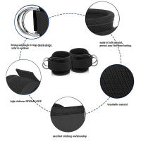 2PCS Fijaciones De Tobillo Con Cable Y Anillos Doble D Para Ejercicios De Muslos Y Glúteos Soporte De Entrenamiento De Resistencia En El Gimnasio - details 2