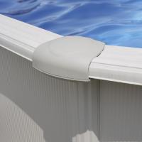 Gre KIT350ECO Fidji - Piscina Elevada Redonda, Aspecto Acero Blanco, 350 x 120 cm - details 1