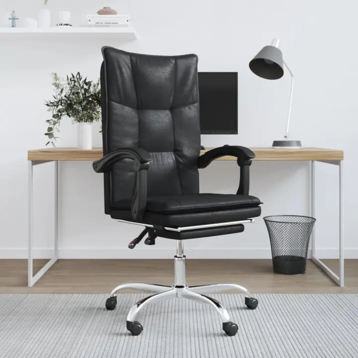 vidaXL Silla de oficina reclinable cuero sintético en color Rosa/Negro | cómodas modernas ergonómicas para comedor cocina salón hogar - 1