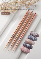 Kit De Pinceles Para Uñas Rose Gold 3Pcs Set De Dibujos Con Gel UV Línea Para Diseño De Flores Y Rayas Herramientas De Manicura 7/9/11mm - details 0