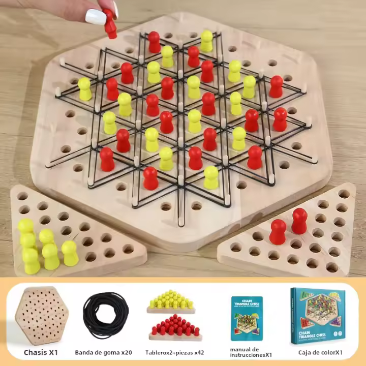 Juego De Tablero Interactivo De Geometría Para Fiesta Multiplayer Juego De Estrategia En Madera Para Familia Juego De Mesa De Enlazado De Cadenas Para Edad 7+ - 1
