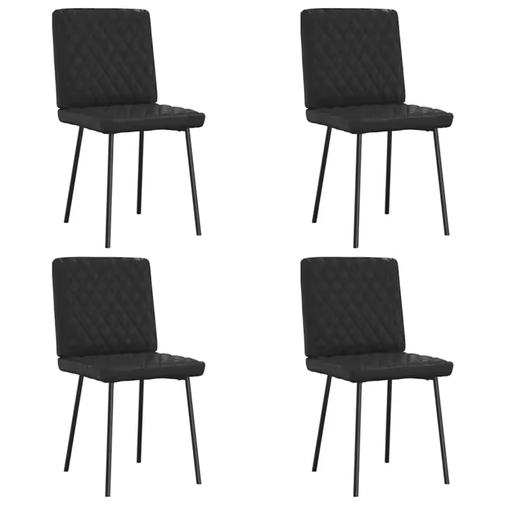 vidaXL Sillas de comedor 4 unidades cuero sintético en color Negro/Crema/Gris y más | cómodas modernas ergonómicas para comedor cocina salón hogar - 1
