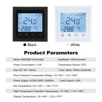 Termostato Inteligente De Pantalla Digital LED Táctil Control De Temperatura Para Calentamiento Por Piso 16A Sensor NTC 85-265V - details 0