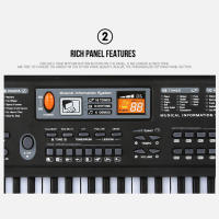 Teclado Electrónico De 61 Teclas Piano Digital Con Microfono Para Niños Multifuncional Instrumento Musical Educativo Regalo De Navidad - details 2