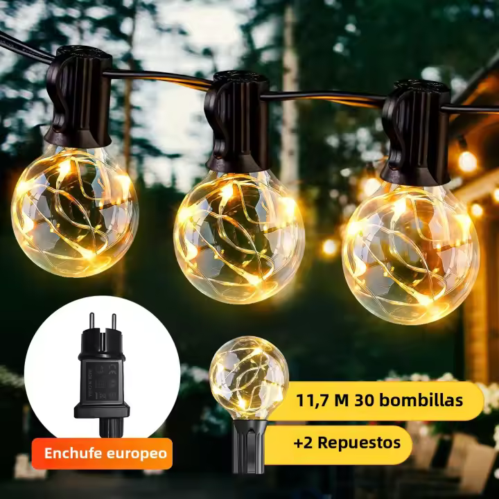 Luces Solares G40 Para Exterior Con 32 Bombillas Inalámbricas De 4.5v Shatterproof Decorativas Para Fiesta En Jardín - 1