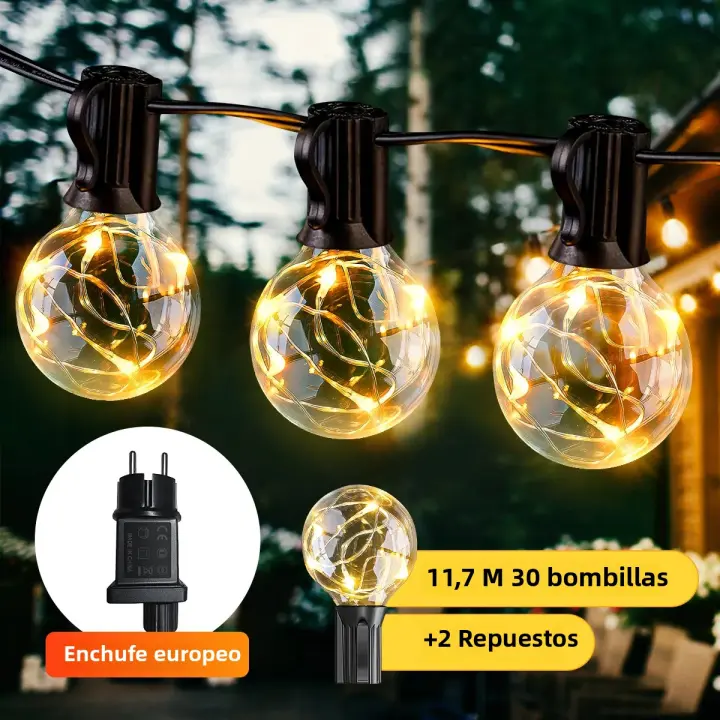 Luces Solares G40 Para Exterior Con 32 Bombillas Inalámbricas De 4.5v Shatterproof Decorativas Para Fiesta En Jardín - 1