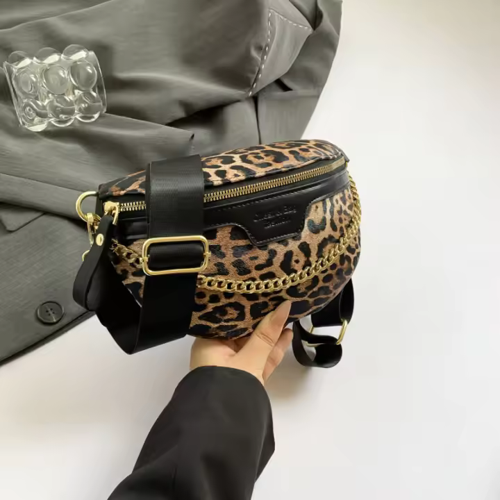 Bolsa de cintura para mujer con estampado de leopardo bolso de moda bolsa de teléfono para mujer - 1