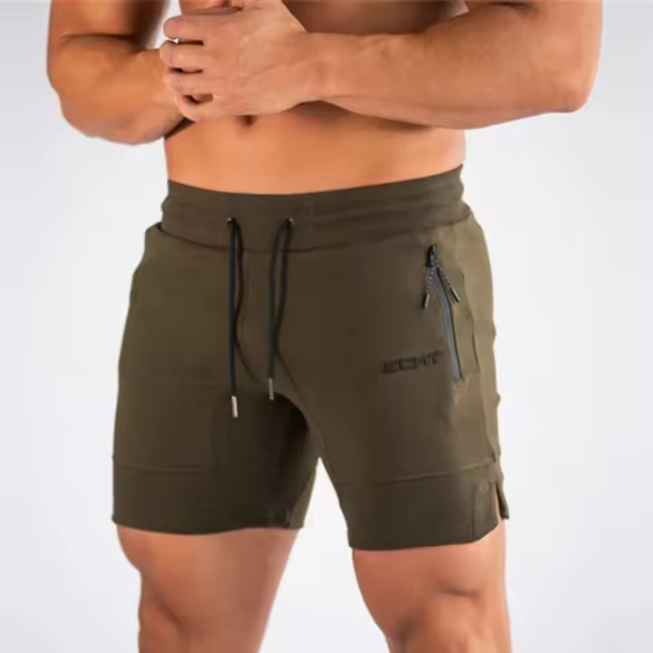 Pantalones Cortos De Running Para Hombre Verano Con Bolsillos Y Cierre De Cremallera Malla Deporte Playa Fitness Gym - 1