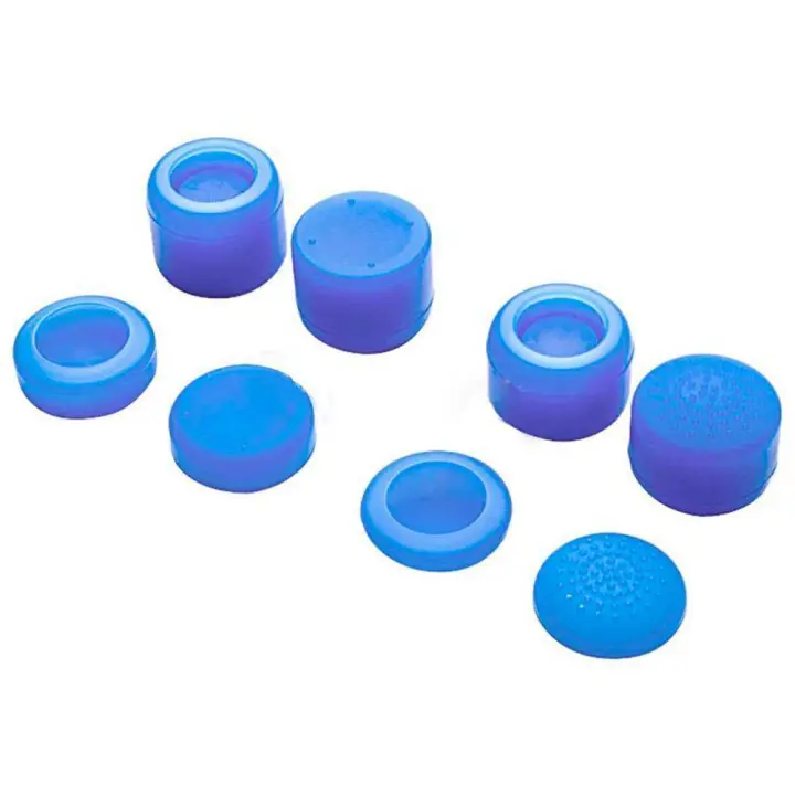 Ociodual 8 Tapones para Pulgares Compatible con Joysticks Analógicos Mando PS5/PS4/Slim/PRO Azul Protectores de Silicona Goma L3 R3 - 1