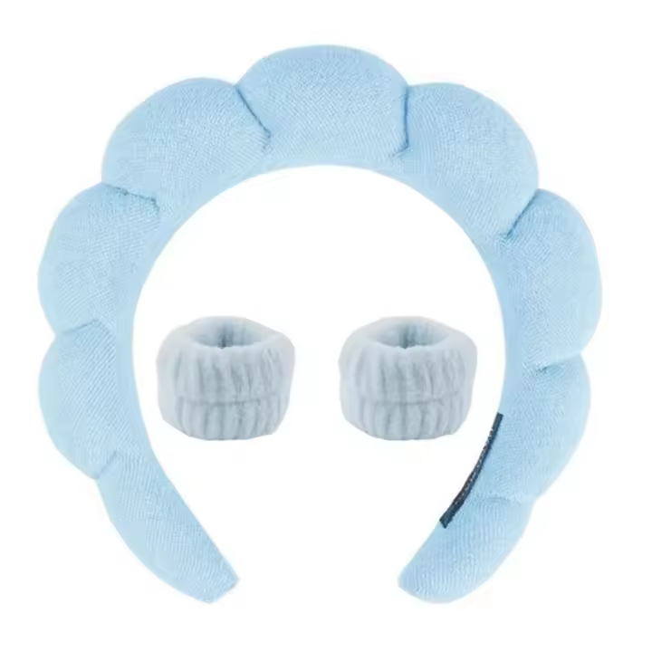 3PCs Diadema de maquillaje para Mujeres y niños espuma puff Spa para lavar La Cara cuidado de la piel yoga facial Máscara Deportiva - 1