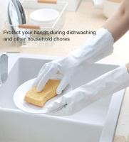 Paquete de 3 guantes de limpieza reutilizables sin látex, guantes para lavar platos, guantes impermeables para el hogar para lavandería, jardinería (medianos) - details 3
