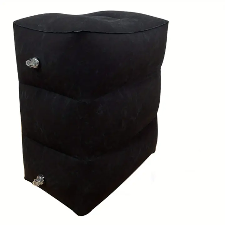 Almohada De Viaje Para Pies Inflable Ergonómica Con 3 Capas Soporte De Pie Ajustable Para Avión Almohada De Asiento De Pies Plegable - 1
