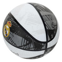 Real Madrid Balón con Escudo Blanco y Negro, Balón de Baloncesto Producto Oficial Real Madrid CF, Balón de Basketball Ball Grande Talla 7 Ø24cm, Regalo Cumpleaños, Navidad, Reyes , Se envía 1 Balón de Real Madrid (DESINFLADO) - details 5