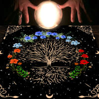Mantel De Tela Para Cartas De Tarot 1pc Decoración De Juego De Cartas Pagan Con Fases De Luna Y Flores Estilo Pagan Para Atril Y Brujería - details 35