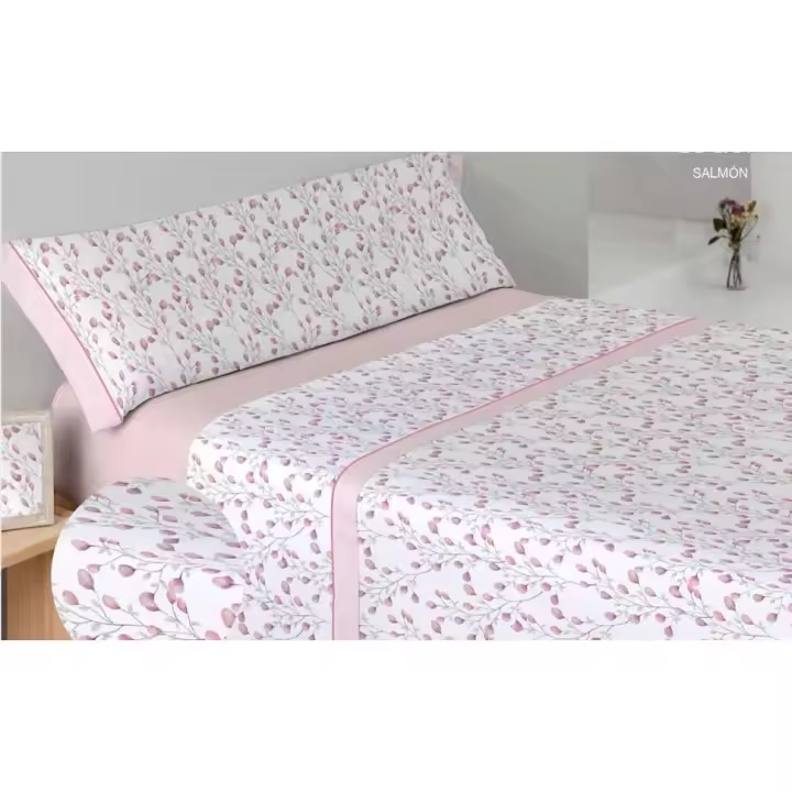 Juego de sábanas . Formada por bajera, encimera y funda de almohadas. Fabricadas con algodón de alta calidad, con tratamiento anti piling. - 1