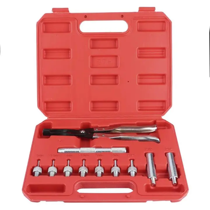 【11 piezas】Kit de extracción de sello de vástago de válvula, alicates para sello de aceite de válvula de motor automotriz, alicates para quitar resorte de válvula, herramientas de reparación de instalador de sello de vástago de válvula - 1
