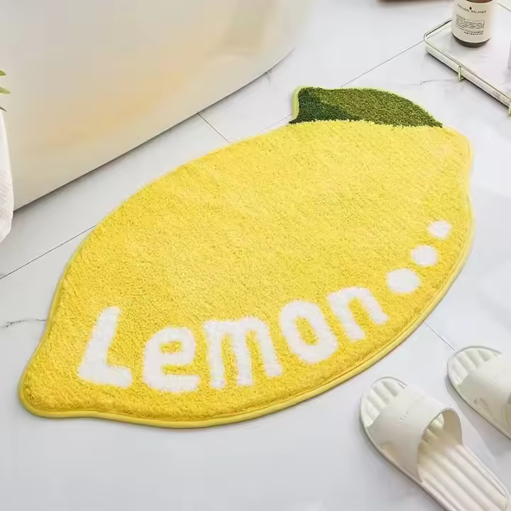 Carpetas De Baño Antideslizantes De Falsa Cachemira Absorbentes Pequeñas Para Frutas Decoración Del Hogar Para Dormitorio Y Sala De Estar - 1