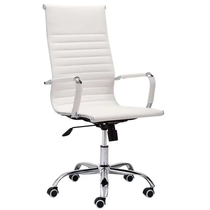Silla de Oficina Estudio Jou Estilo Contemporáneo en Color Negro o Blanco con Ruedas, Reposabrazos y Regulable 64x116x64 cm - 1