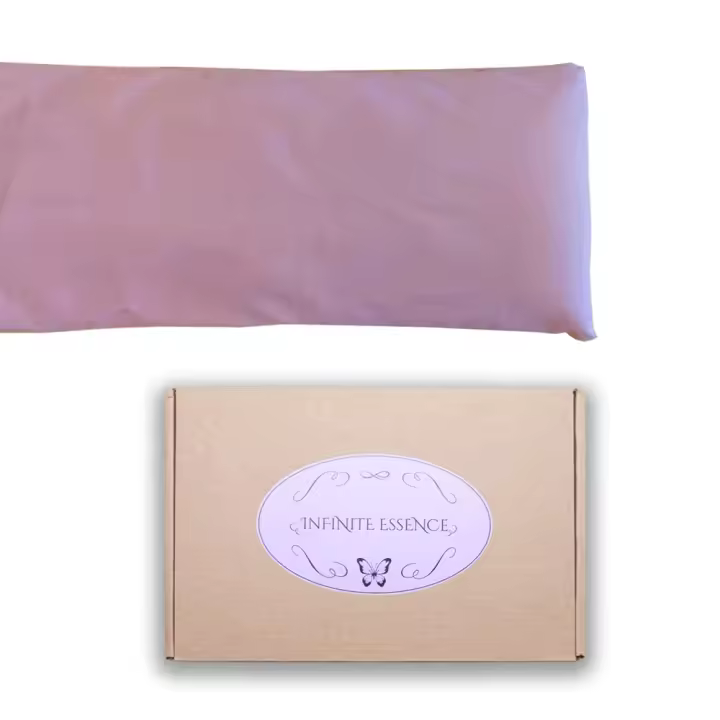 Saco Térmico LAMARE de Semillas de Trigo y Lavanda 48 X 15 Cm - Funda Lavable 100% Algodón - Trigo Ecológico y Lavanda - Cojín Térmico para Cervicales y Cólicos - Rosa Claro - 1