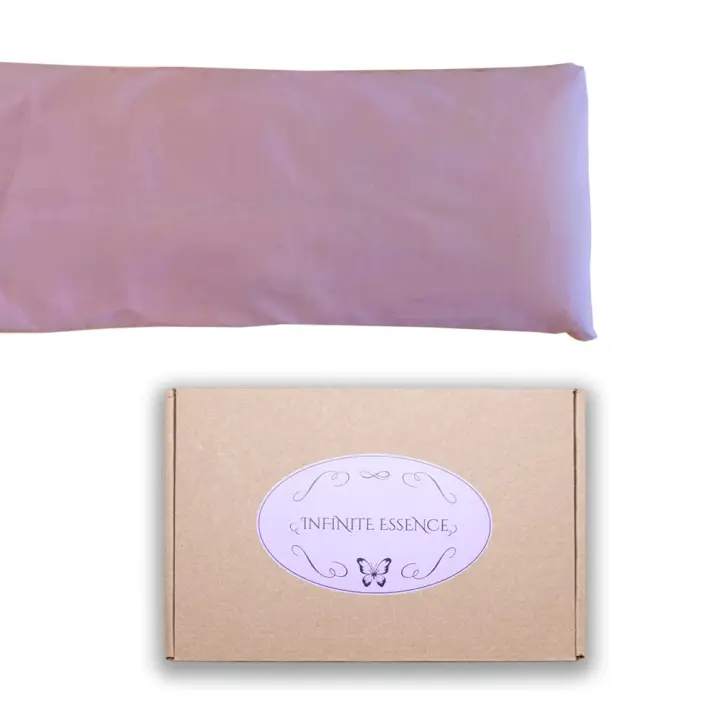 Saco Térmico LAMARE de Semillas de Trigo y Lavanda 48 X 15 Cm - Funda Lavable 100% Algodón - Trigo Ecológico y Lavanda - Cojín Térmico para Cervicales y Cólicos - Rosa Claro - 1