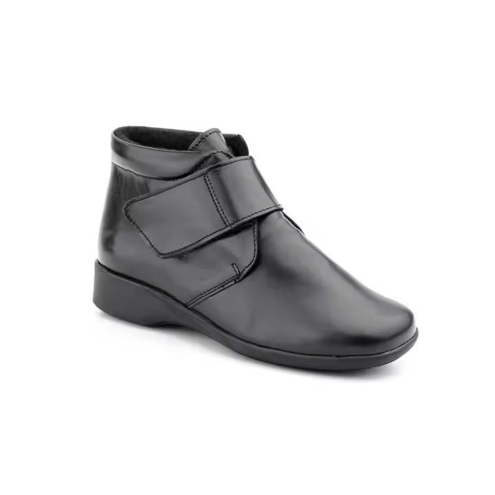 Mº801 Negro Hecho en España Botines Mujer Piel Negro Cuña Numeración: 36-41 Marca: Morxiva Color: Negro BOTIN MUY MUY COMODO ANCHO DE HORMA CON CIERRE DE VELCRO PIEL MUY SUAVE DE GRAN CALIDAD Y CONFORT - 1