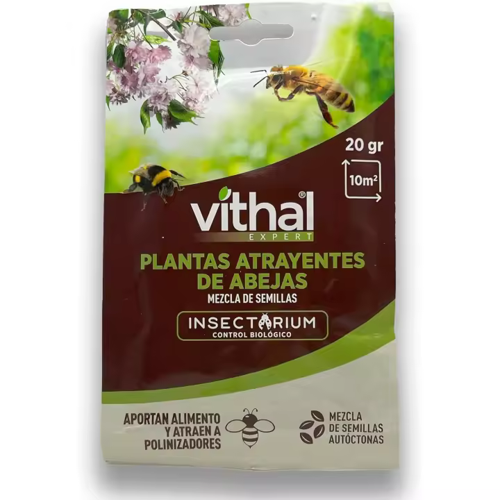 Semillas de Plantas Atrayentes de ABEJAS y POLINIZADORES Muy EFECTIVO para Control Biológico | 20 GR de Mezcla de Semillas para 10 m2 con 8 variedades de plantas de germinación fácil | Semillas de flora autóctona| Nexum+Market - 1