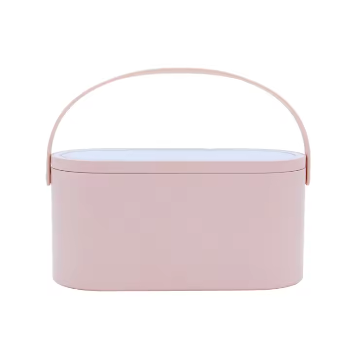 Organizador De Maquillaje Portátil Con Luz LED Y Espejo Toque Caja De Almacenamiento Para Cosméticos Organizador De Viaje - 1